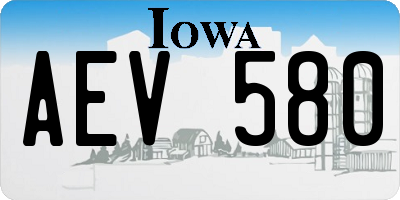IA license plate AEV580