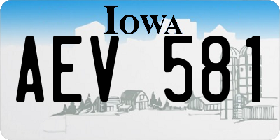 IA license plate AEV581
