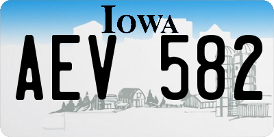 IA license plate AEV582