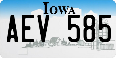 IA license plate AEV585
