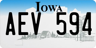 IA license plate AEV594