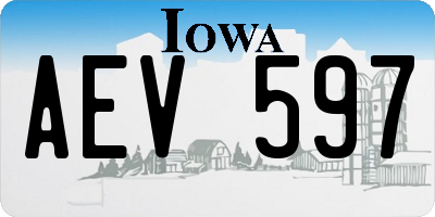 IA license plate AEV597