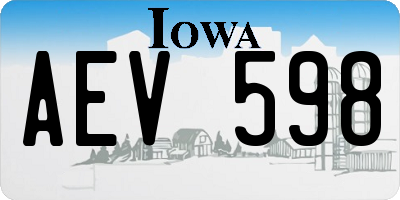 IA license plate AEV598