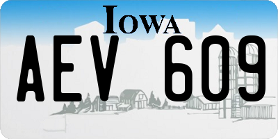 IA license plate AEV609