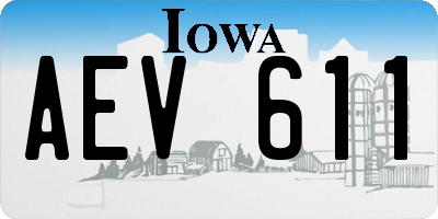 IA license plate AEV611