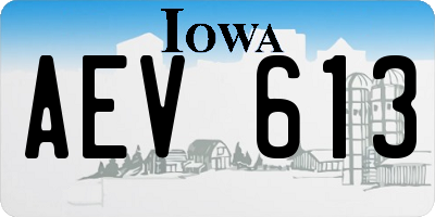 IA license plate AEV613