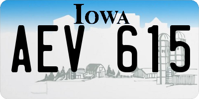 IA license plate AEV615