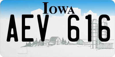 IA license plate AEV616
