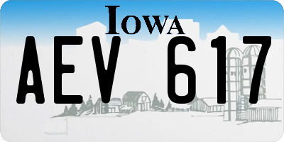 IA license plate AEV617