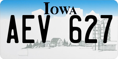 IA license plate AEV627