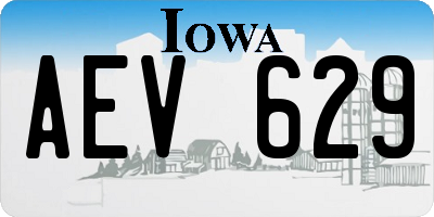 IA license plate AEV629