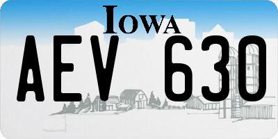 IA license plate AEV630