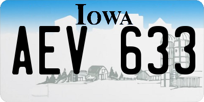 IA license plate AEV633