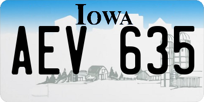 IA license plate AEV635