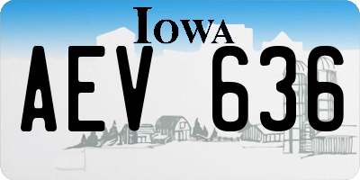 IA license plate AEV636