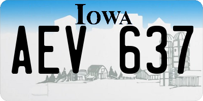 IA license plate AEV637