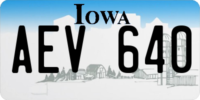 IA license plate AEV640