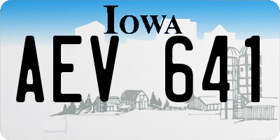 IA license plate AEV641