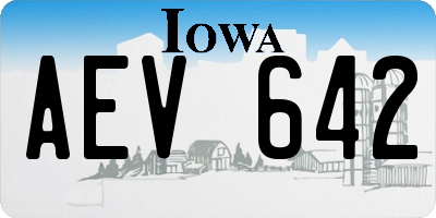 IA license plate AEV642