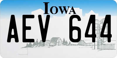 IA license plate AEV644
