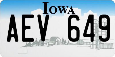 IA license plate AEV649