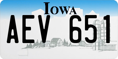 IA license plate AEV651