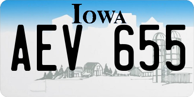 IA license plate AEV655