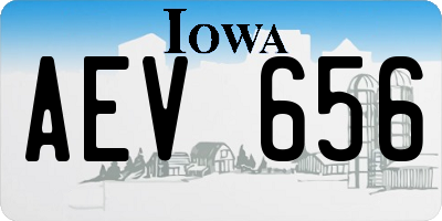 IA license plate AEV656