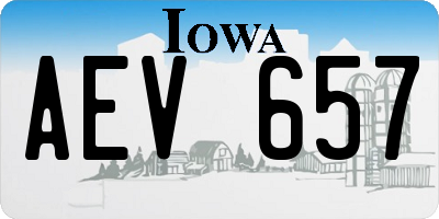 IA license plate AEV657