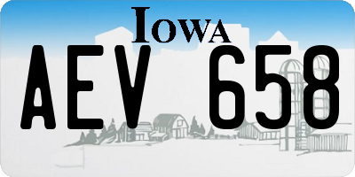 IA license plate AEV658