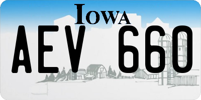 IA license plate AEV660