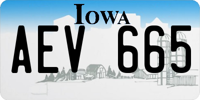 IA license plate AEV665