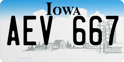 IA license plate AEV667