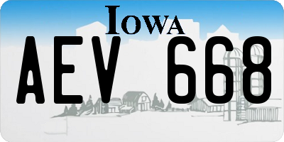 IA license plate AEV668