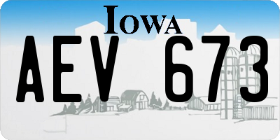IA license plate AEV673