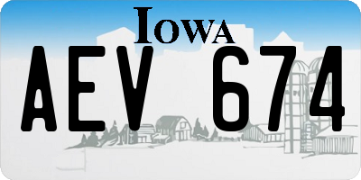 IA license plate AEV674