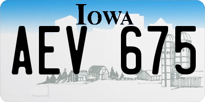 IA license plate AEV675