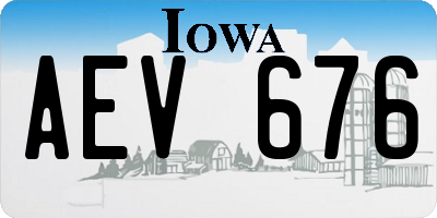 IA license plate AEV676
