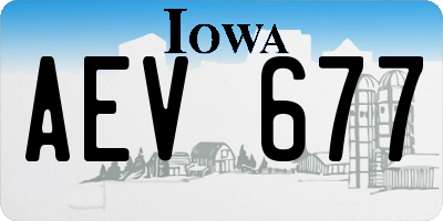 IA license plate AEV677