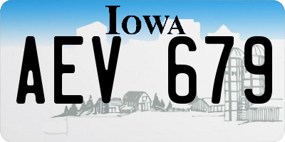 IA license plate AEV679
