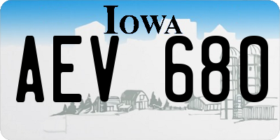 IA license plate AEV680