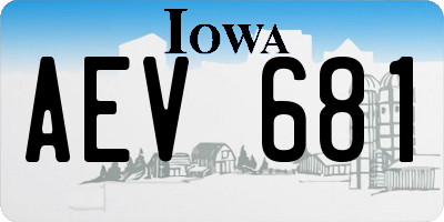 IA license plate AEV681