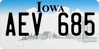 IA license plate AEV685