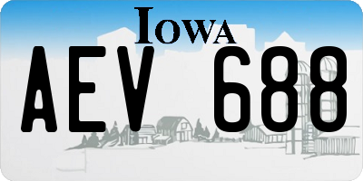 IA license plate AEV688
