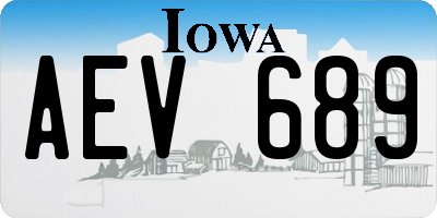 IA license plate AEV689