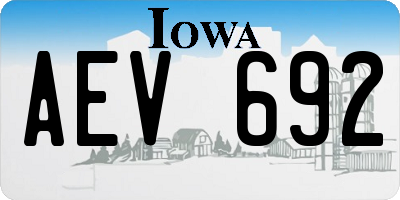 IA license plate AEV692