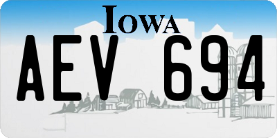 IA license plate AEV694