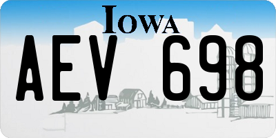 IA license plate AEV698