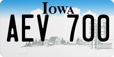 IA license plate AEV700