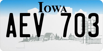 IA license plate AEV703